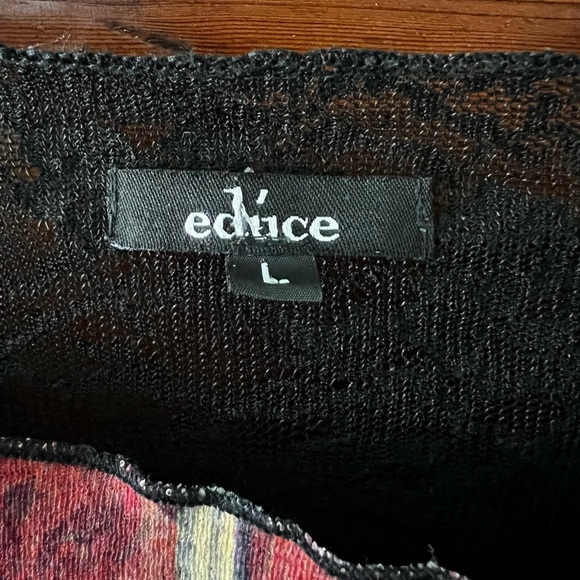 Y2K Edice Black Lace Top Baroque Romantic Gothic Fairy Grunge Sheer Lace Size L - Picture 3 of 6